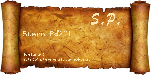 Stern Pál névjegykártya
